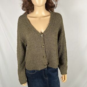 Social Standard Sanctuary Anthropologie Green Sweater Small Casual V-Neck